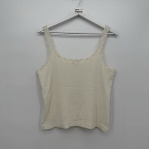 Christopher & Banks Ivory Ribbed Tank Top Cami Size Large